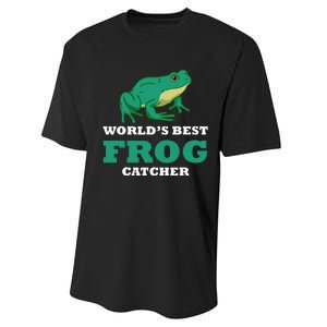 Frog World's Best Frog Catcher Frog Hunter Performance Sprint T-Shirt