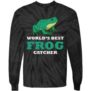 Frog World's Best Frog Catcher Frog Hunter Tie-Dye Long Sleeve Shirt