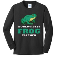 Frog World's Best Frog Catcher Frog Hunter Kids Long Sleeve Shirt