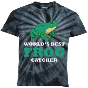 Frog World's Best Frog Catcher Frog Hunter Kids Tie-Dye T-Shirt