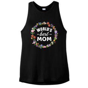 Funny WorldS Best Mom Gift For MotherS Day Ladies PosiCharge Tri-Blend Wicking Tank