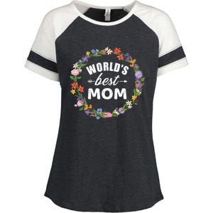 Funny WorldS Best Mom Gift For MotherS Day Enza Ladies Jersey Colorblock Tee