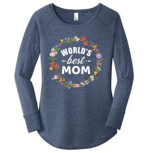 Funny WorldS Best Mom Gift For MotherS Day Women's Perfect Tri Tunic Long Sleeve Shirt