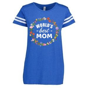 Funny WorldS Best Mom Gift For MotherS Day Enza Ladies Jersey Football T-Shirt