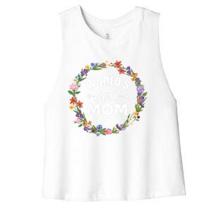 Funny WorldS Best Mom Gift For MotherS Day Women's Racerback Cropped Tank