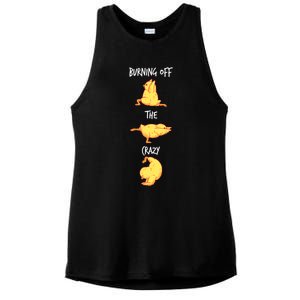 Funny Workout Burning Off The Crazy Chicken Yoga Pose Gift Ladies PosiCharge Tri-Blend Wicking Tank