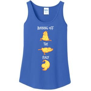 Funny Workout Burning Off The Crazy Chicken Yoga Pose Gift Ladies Essential Tank