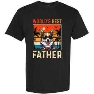 funny worlds best father retro fathers day dog dad Garment-Dyed Heavyweight T-Shirt