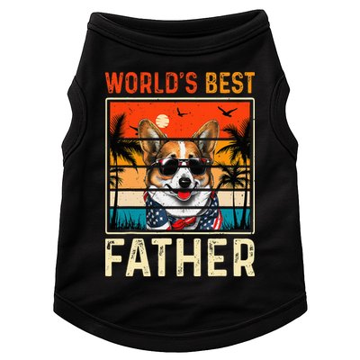 funny worlds best father retro fathers day dog dad Doggie Tank