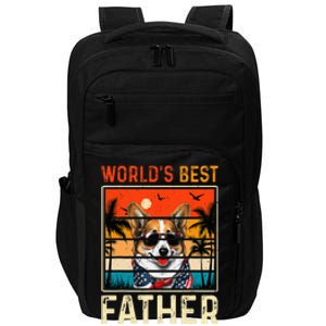 funny worlds best father retro fathers day dog dad Impact Tech Backpack