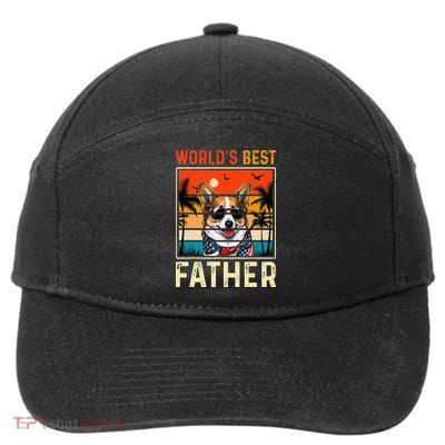 funny worlds best father retro fathers day dog dad 7-Panel Snapback Hat