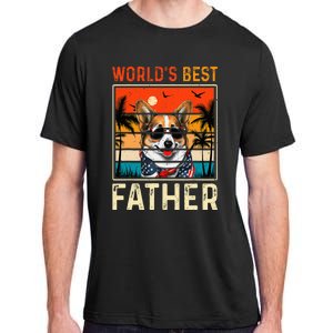 funny worlds best father retro fathers day dog dad Adult ChromaSoft Performance T-Shirt