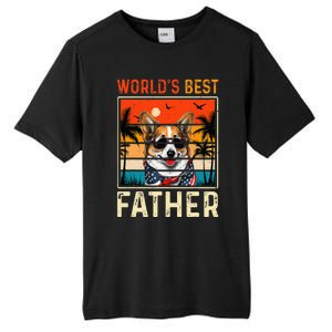 funny worlds best father retro fathers day dog dad Tall Fusion ChromaSoft Performance T-Shirt