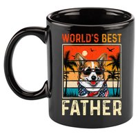 funny worlds best father retro fathers day dog dad 11oz C Handle Ceramic Mug