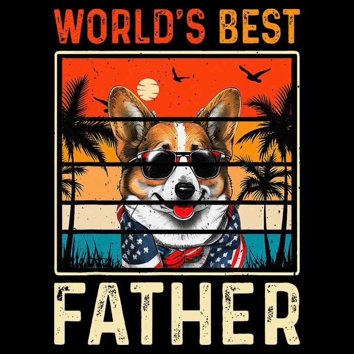 funny worlds best father retro fathers day dog dad Drawstring Bag