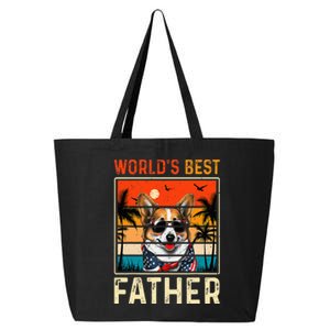 funny worlds best father retro fathers day dog dad 25L Jumbo Tote