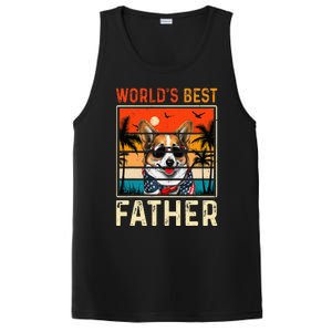 funny worlds best father retro fathers day dog dad PosiCharge Competitor Tank