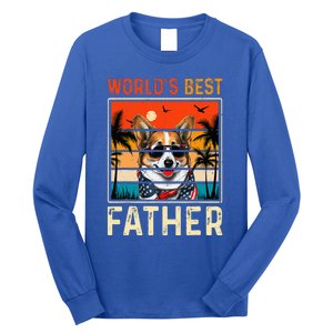 funny worlds best father retro fathers day dog dad Long Sleeve Shirt