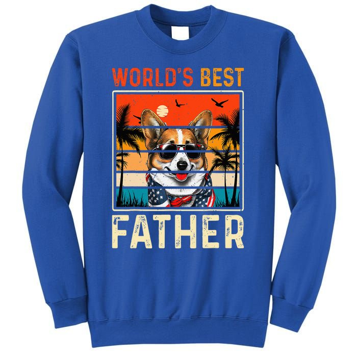 funny worlds best father retro fathers day dog dad Sweatshirt