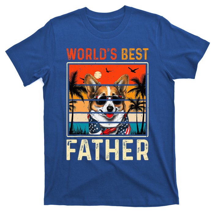 funny worlds best father retro fathers day dog dad T-Shirt