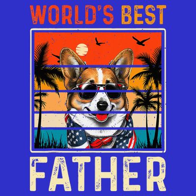 funny worlds best father retro fathers day dog dad T-Shirt