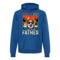 funny worlds best father retro fathers day dog dad Premium Hoodie