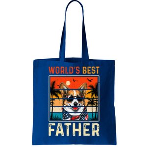 funny worlds best father retro fathers day dog dad Tote Bag