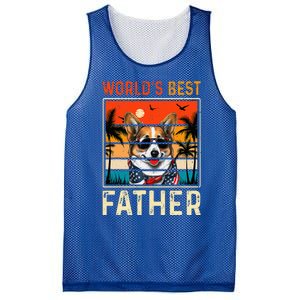 funny worlds best father retro fathers day dog dad Mesh Reversible Basketball Jersey Tank