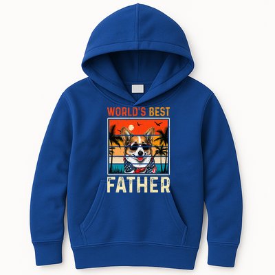 funny worlds best father retro fathers day dog dad Kids Hoodie