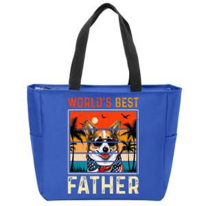 funny worlds best father retro fathers day dog dad Zip Tote Bag