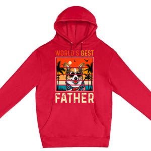 funny worlds best father retro fathers day dog dad Premium Pullover Hoodie