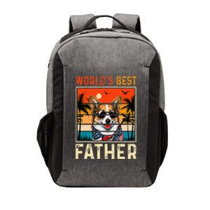 funny worlds best father retro fathers day dog dad Vector Backpack