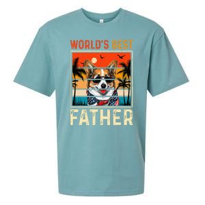 funny worlds best father retro fathers day dog dad Sueded Cloud Jersey T-Shirt