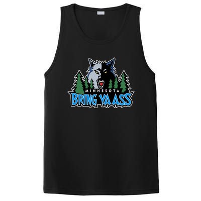 Funny Wolf Bring Ya Ass Minnesota Basketball PosiCharge Competitor Tank