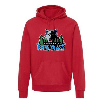 Funny Wolf Bring Ya Ass Minnesota Basketball Premium Hoodie