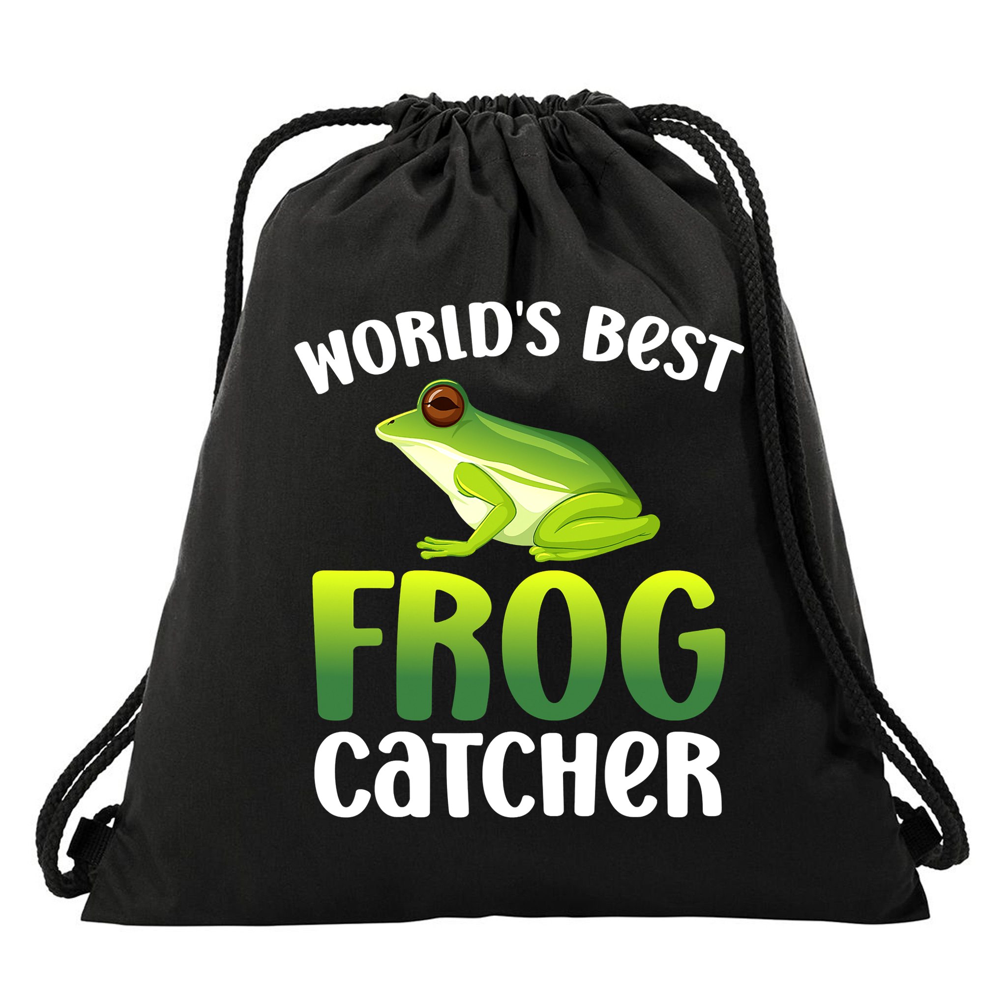 Funny World's Best Frog Catcher Boys Girls Frog Hunter Drawstring Bag