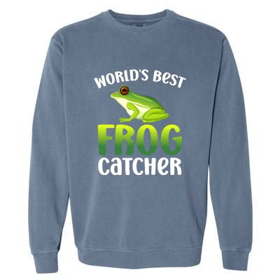 Funny World's Best Frog Catcher Boys Girls Frog Hunter Garment-Dyed Sweatshirt