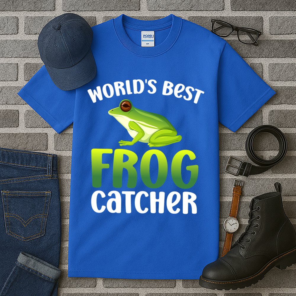 Funny World's Best Frog Catcher Boys Girls Frog Hunter Tall T-Shirt