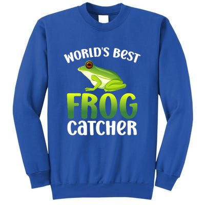 Funny World's Best Frog Catcher Boys Girls Frog Hunter Tall Sweatshirt