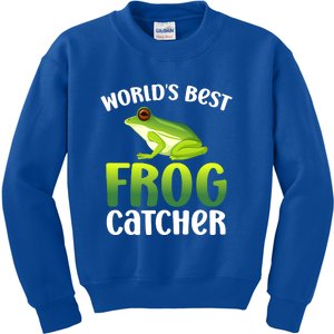 Funny World's Best Frog Catcher Boys Girls Frog Hunter Kids Sweatshirt