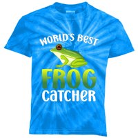 Funny World's Best Frog Catcher Boys Girls Frog Hunter Kids Tie-Dye T-Shirt