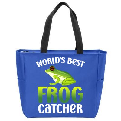 Funny World's Best Frog Catcher Boys Girls Frog Hunter Zip Tote Bag