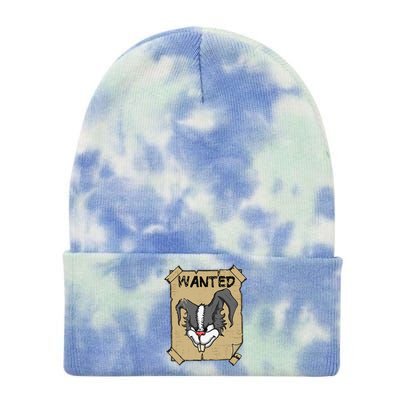 Funny Wanted Bad Rabbit Retro Wanted Poster Angry Bunny Tie Dye 12in Knit Beanie