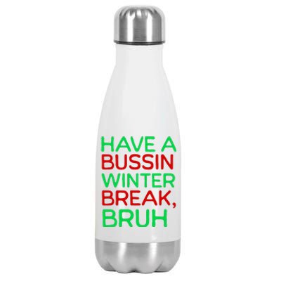 Funny Winter Break Christmas Teacher Last Days School Xmas Stainless Steel Insulated Water Bottle