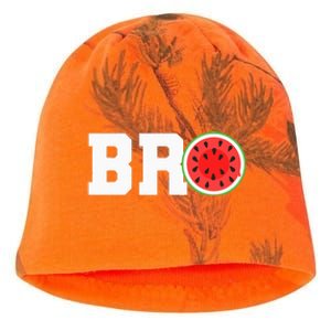 Funny Watermelon Bro Cute Summer Vacation Brother Sibling Kati - Camo Knit Beanie