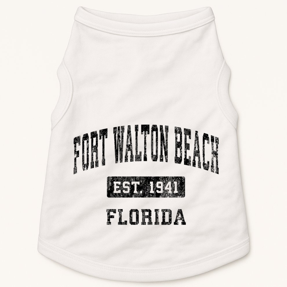 Fort Walton Beach Florida Fl Vintage Established Sports Doggie Tank