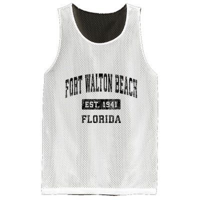 Fort Walton Beach Florida Fl Vintage Established Sports Mesh Reversible Basketball Jersey Tank
