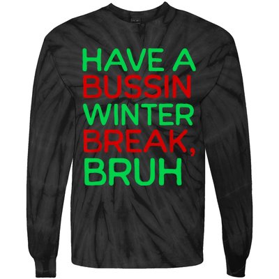 Funny Winter Break Christmas Teacher Last Days School Xmas Tie-Dye Long Sleeve Shirt