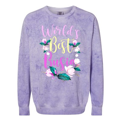 Family Worlds Best Busia Funny Busia Ever Gift Colorblast Crewneck Sweatshirt