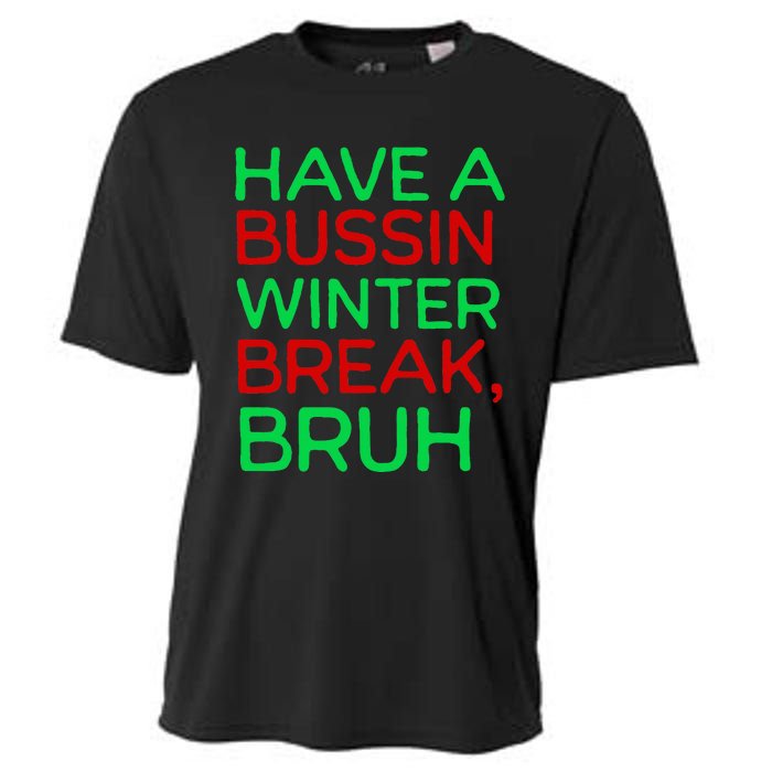 Funny Winter Break Christmas Teacher Last Days School Xmas Cooling Performance Crew T-Shirt